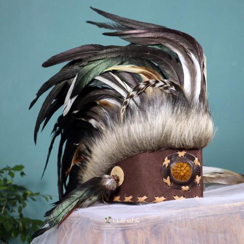 印第安酋长巴厘手工手工制制作羽毛土著头饰舞台帽子