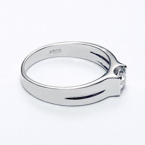 anytime艾她s925银戒指订婚女戒 可刻字 45分dr20591