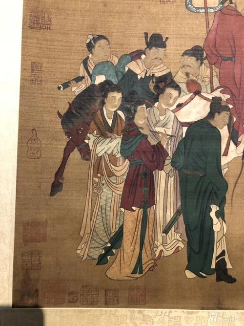 1周昉 唐著名画家绢本大幅作品