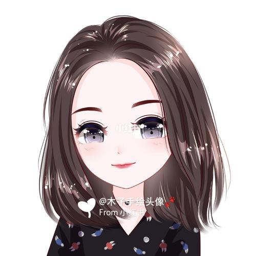 手绘低调精致女人头像气质优雅的素颜妆