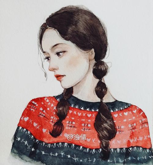水彩女生头像