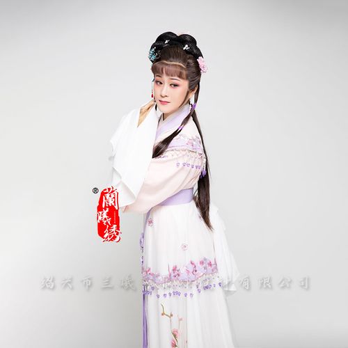 戏曲仿真真丝花旦衣服越剧红楼梦林黛玉款汉改良民族服装