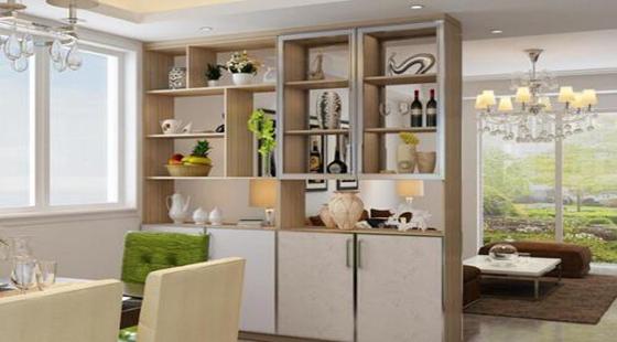 储物柜式的隔断,巧把家具做隔断,既美观实用又增强室内收纳能力