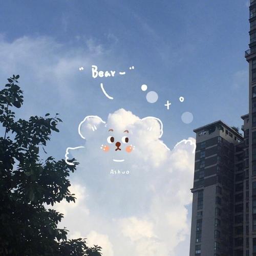 超级可爱的云朵涂鸦头像背景!