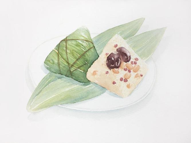 又到了每年的端午节,分享一个水彩粽子教程.