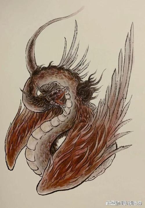 国学山海经鸣蛇蛇生四翼似龙非龙