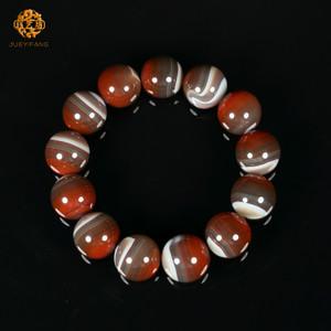 珏艺坊宣化战国红玛瑙极品稀有沙皮料手串手链圆珠17mm scyz1703