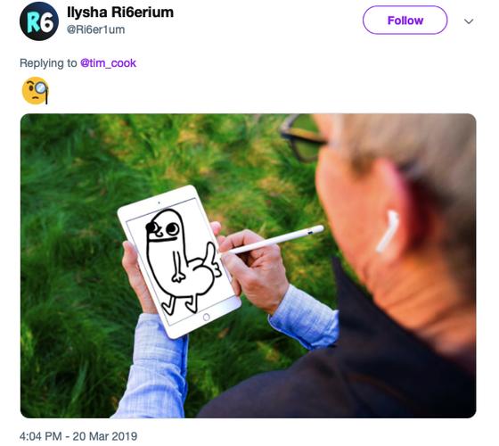 tim cook tweeted a picture of himself drawing the
