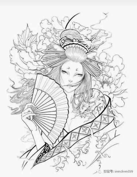 纹身手稿 纹身图案 新传统纹身素材 最新纹身线稿
