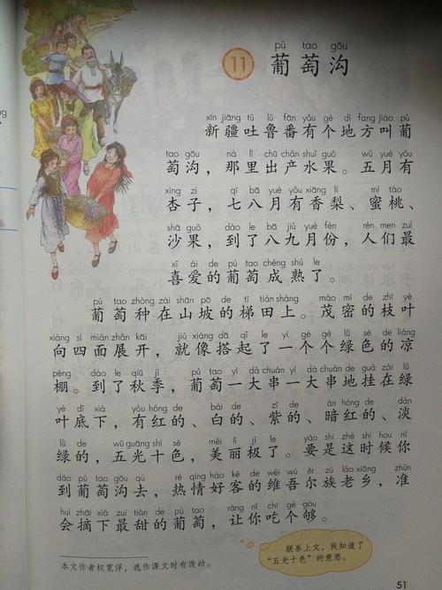 课文 第十一课 葡萄沟 - 二年级上册(新) - 智慧山