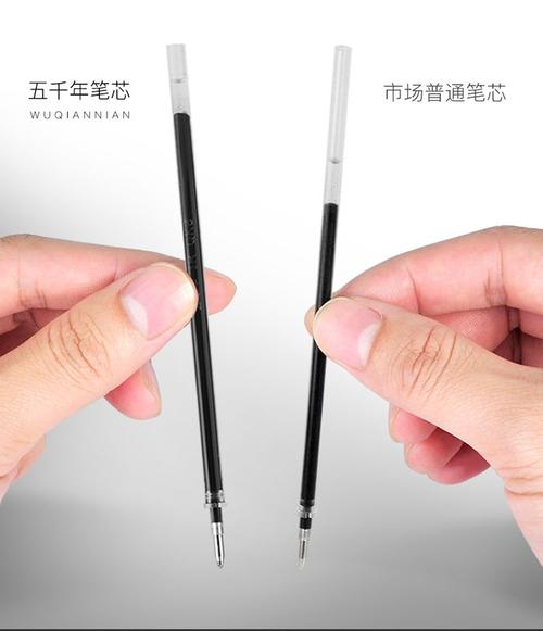 五千年子弹头笔芯全针管0305mm黑色中性笔替芯黑红蓝色学生文具用668