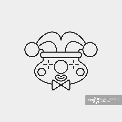 clown line icon创意图片素材 - istock