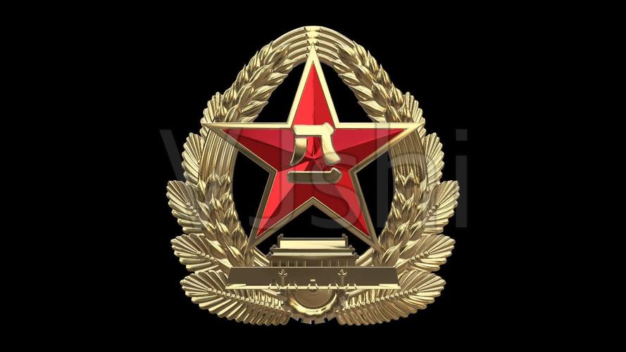 八一军徽展示透明通道五款_1920x1080_高清视频素材