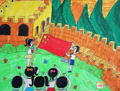 国庆节爱祖国儿童画作品