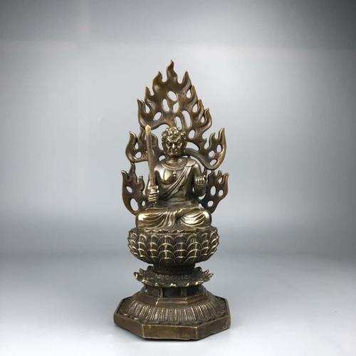 纯铜不动明王佛像摆件开光不动尊菩萨藏佛镇宅平安本命佛守护神像