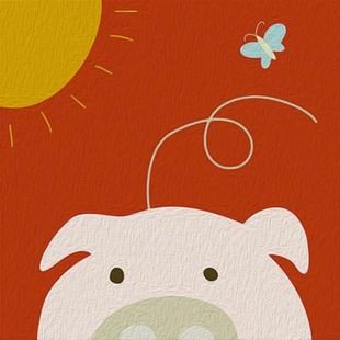 易卓新品diy数字油画韩国卡通手绘装饰画学生儿童卧室摆件小猪