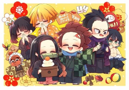 鬼灭之刃图片一直发不出去的新年贺图