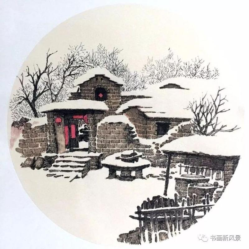 钢笔竟然画出这么美的雪景!