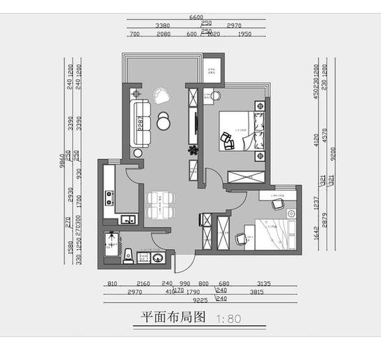 又不失童趣 以下就是本套万科金色雅筑小区90平米二居室房子的户型图