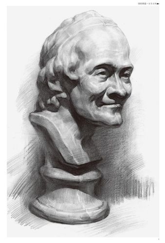 素描入门 石膏伏尔泰头像的画法步骤分析