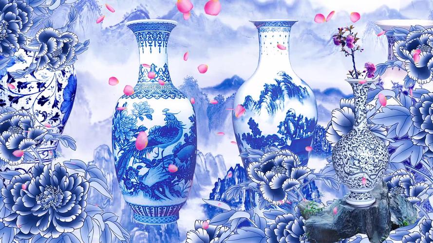 青花瓷配乐成品水墨中国风晚会舞蹈背景