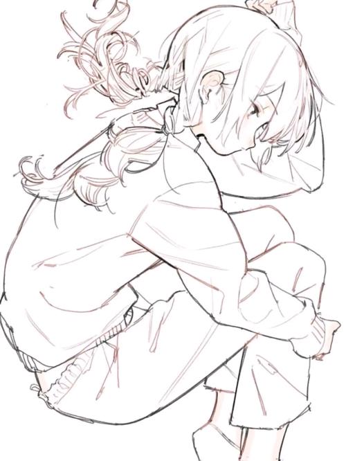 板绘素材人物姿势线稿