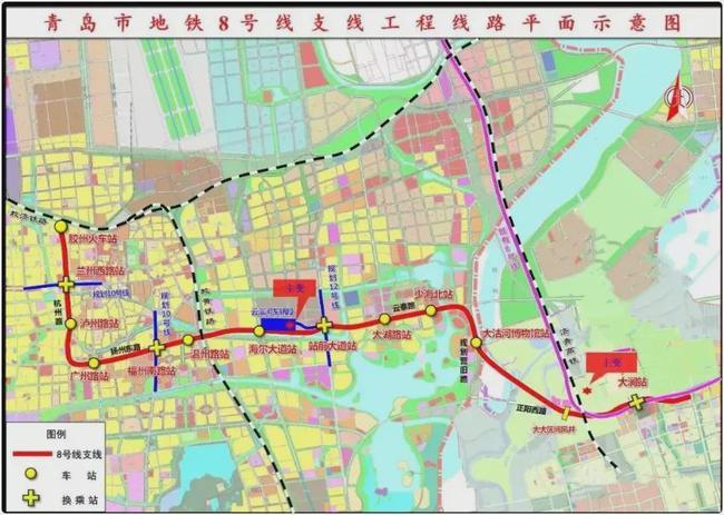 好消息青岛地铁8号线支线9号线1期站点位置曝光