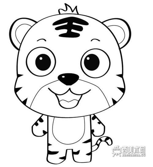 你会画小脑斧吗q萌小老虎简笔画教程艺考巴士小老虎萌头像