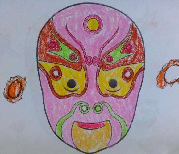儿童绘画作品——《脸谱》