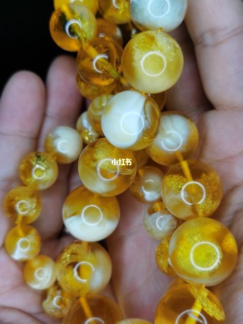 极品攒珠路之金瓷白荧光妖孽爆花琥珀蜜蜡_蜜蜡_荧光