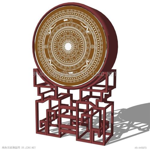 古代乐器-鼓4su模型 景观小品模型su模型
