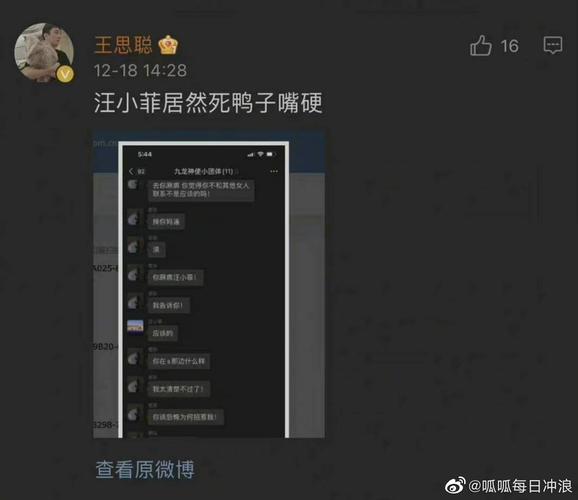 王思聪说汪小菲死鸭子嘴硬