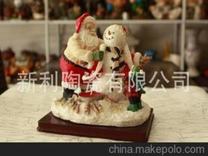 树脂工艺品 精美家居 摆设时尚 圣诞老人和雪人