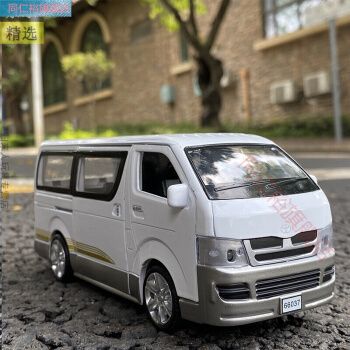 32仿真合金声光4开回力面包车 金属玩具车 白色1/32丰田海狮 礼盒包装