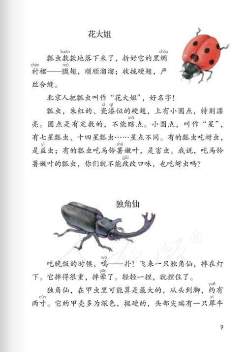 小学三年级课文《昆虫备忘录》|部编版五四学制