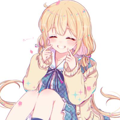 二次元 少女 金发 可爱 笑颜