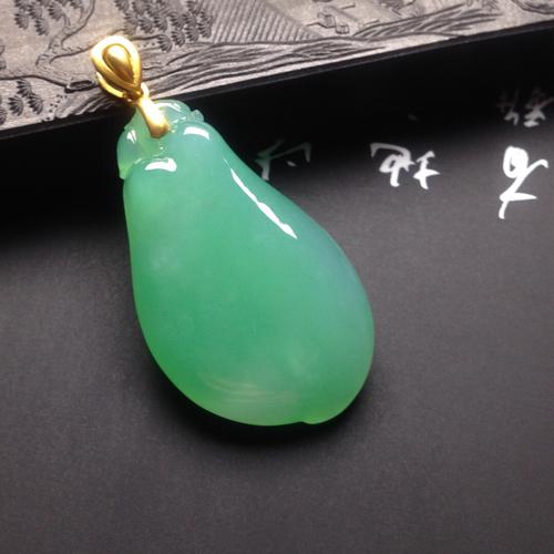 冰种苹果绿福瓜挂件翡翠价格_图片_货号hy268247-九玉网