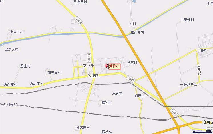 黄骅市行政地图