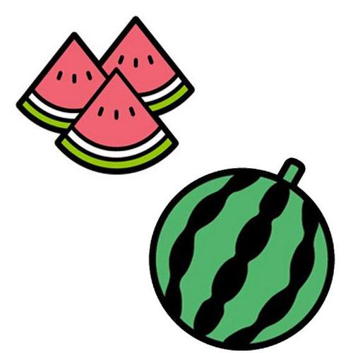 彩色西瓜简笔画,果蔬简笔画 水果简笔画 - 9252儿童网