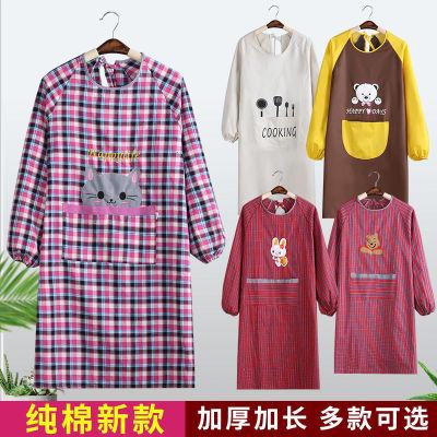多款式纯棉罩衣老粗布围裙反穿衣长袖围裙防水防油围裙男女工作服