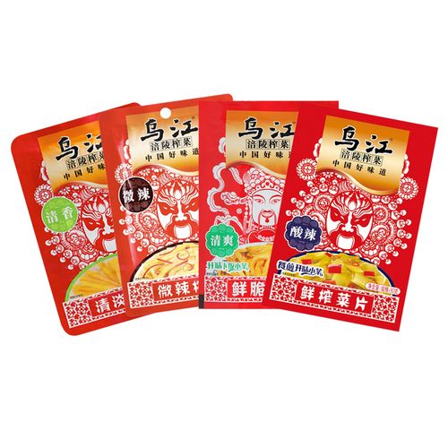 乌江榨菜经典特惠装清爽鲜脆菜丝70g红油微辣榨菜丝80g酸菜榨菜片80g