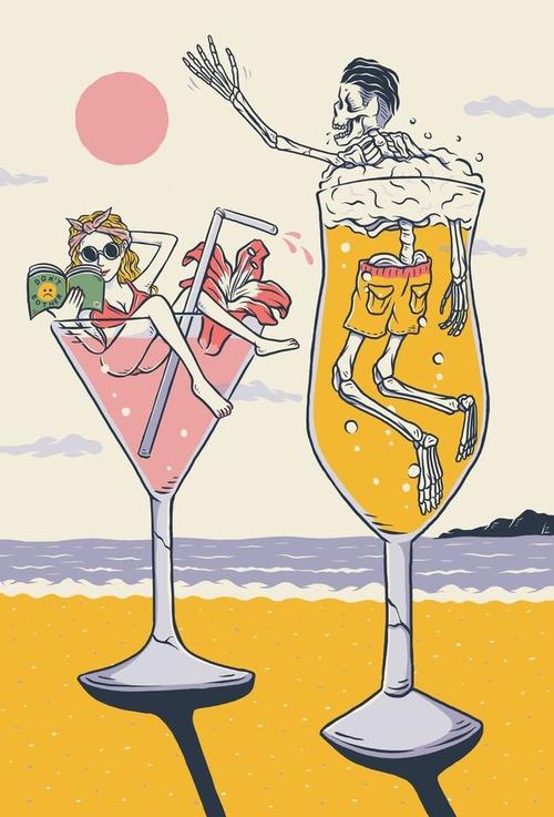 插画丨夭寿啦我居然羡慕起一个骷髅人