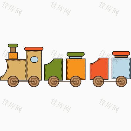 手绘卡通列车图像