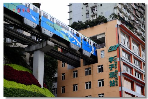 李子坝穿楼轻轨轻轨穿行于城市之间轻轨行驶打卡地人满为患