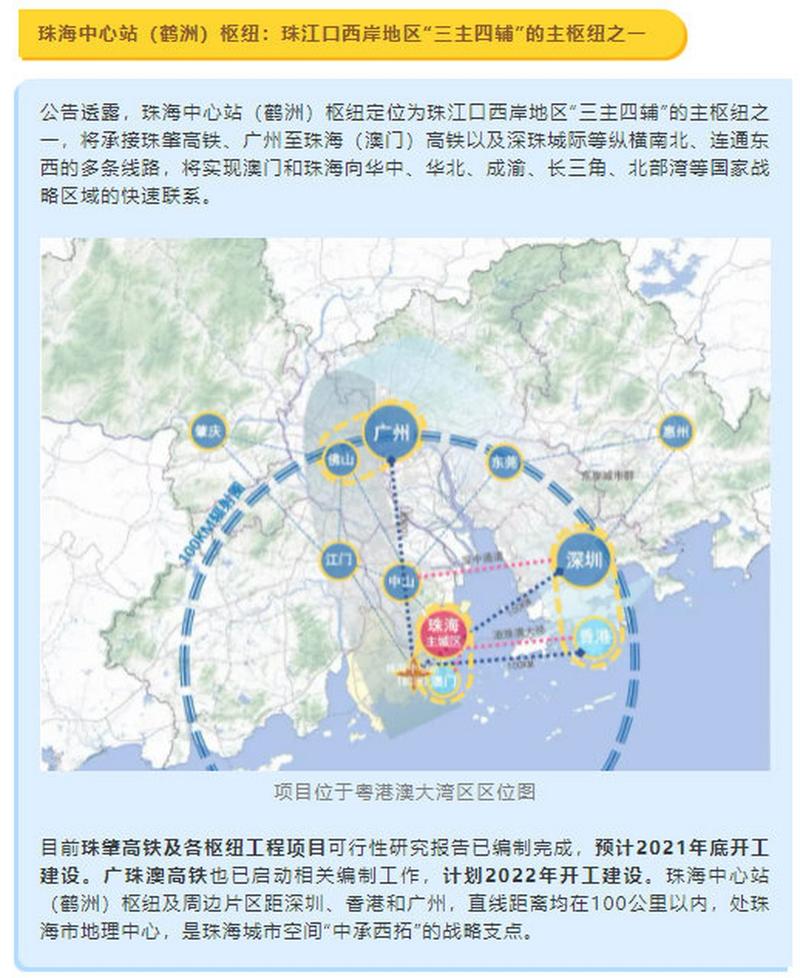 【珠海中心站(鹤洲)枢纽,最新消息来了!