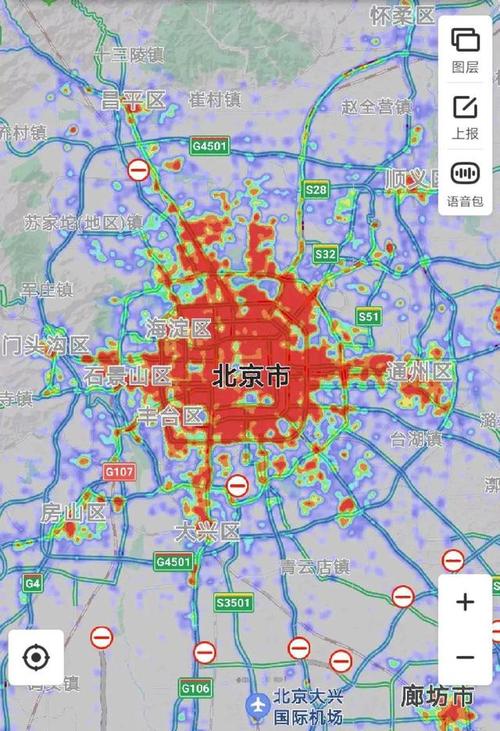 8月15号下午,同比例同时间,郑州和北京热力图对比