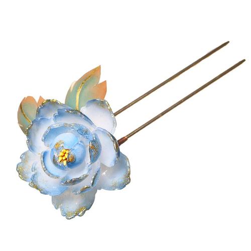 发簪晴岚热缩花簪盘发钗汉服明制头饰簪花古风发饰