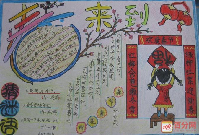 初中春节手抄报图片