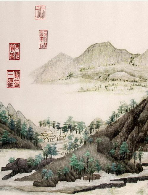 苏绣单面绣《富春山居图》吴波文化出品