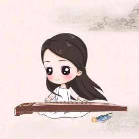 古筝头像萌卡通女